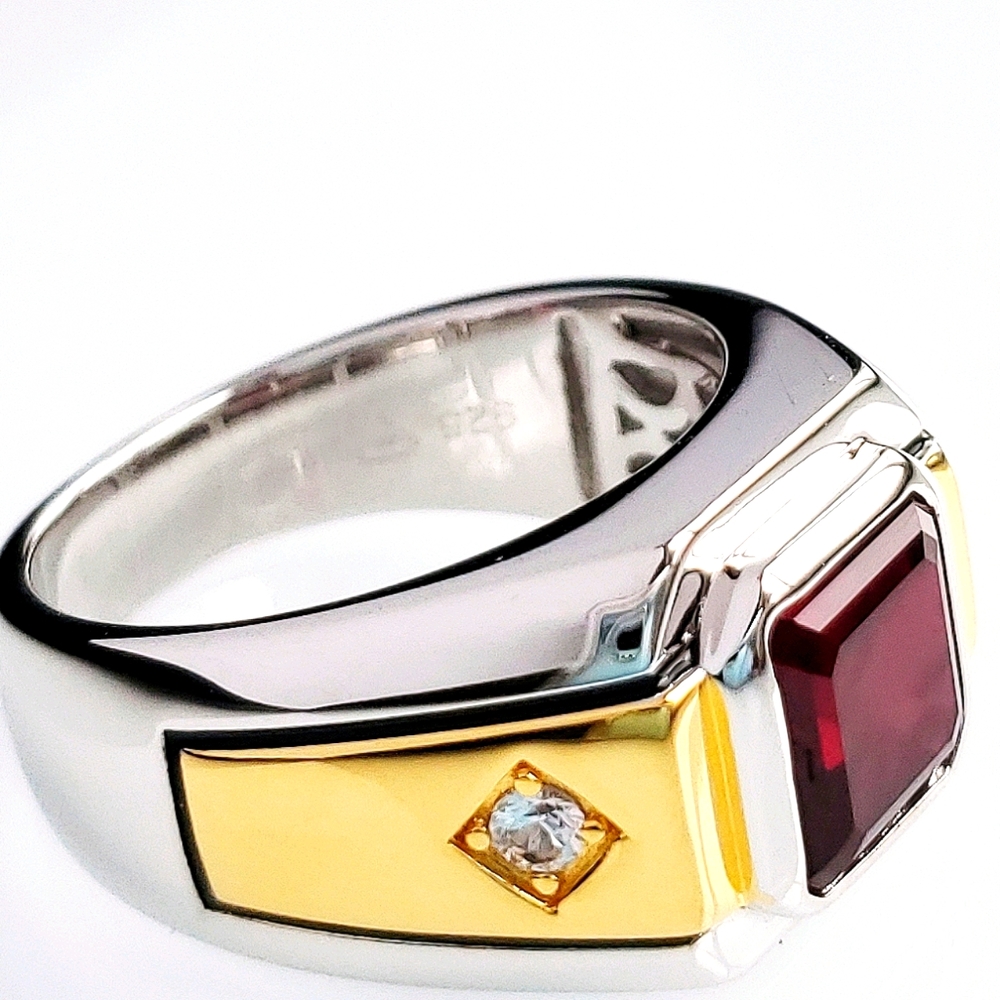 Solid Sterling Silver Men's Ring - image 5